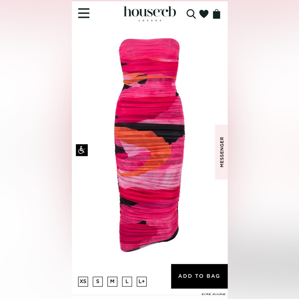 House of CB Sasha strapless ruched dress NWT